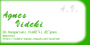 agnes videki business card